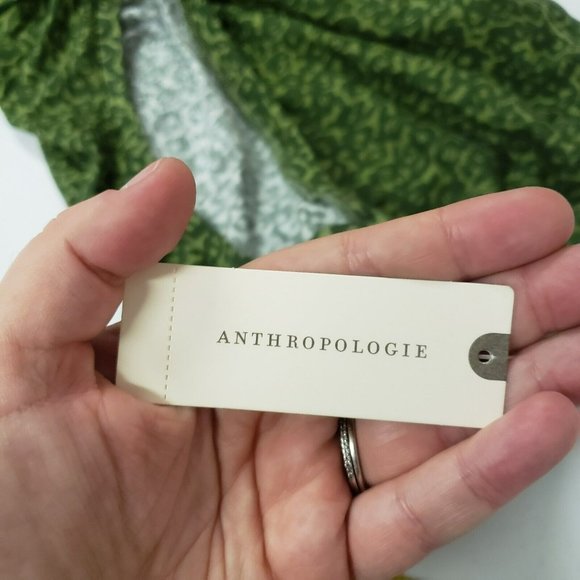 Anthropologie Womens Green Motif Draped T-Shirt Size L Short Sleeve Modal - Picture 4 of 12